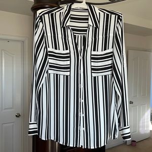 Black & White Striped Dress Shirt